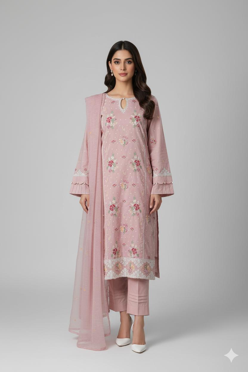 Royal Essence – Unstitched 3 Piece Embroidered Lawn Suit