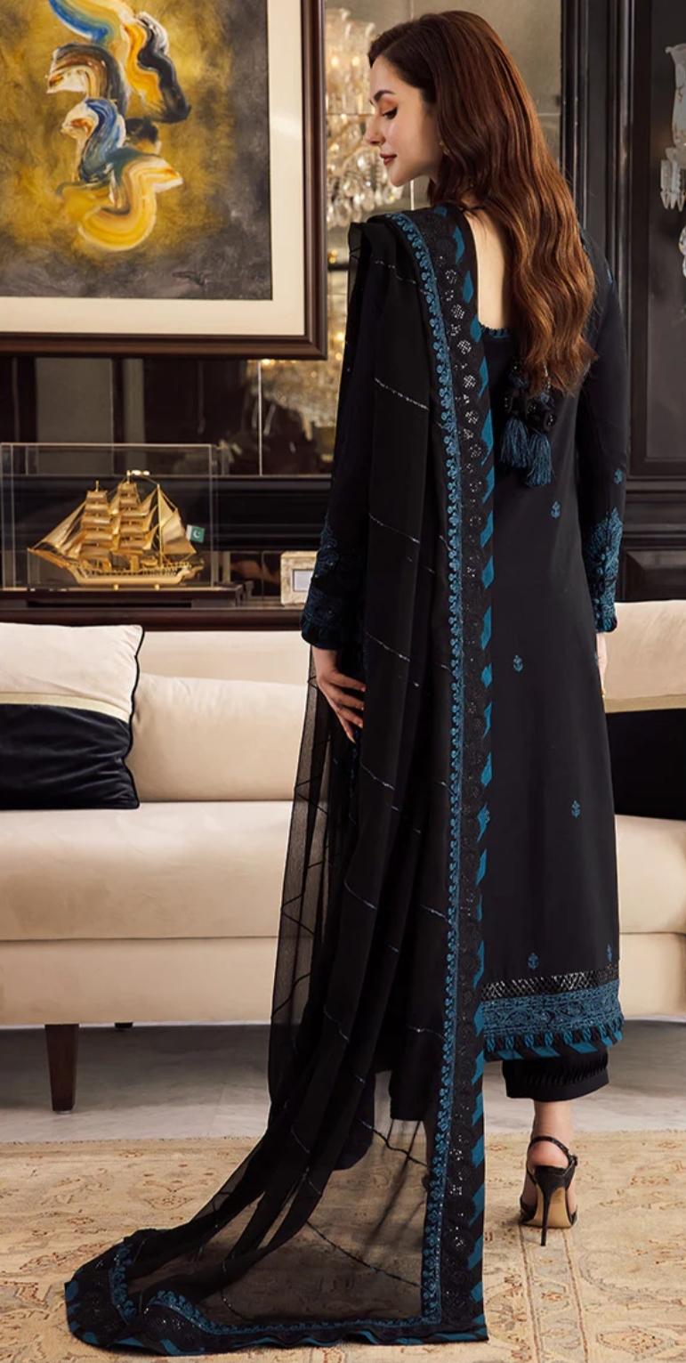 Premium Dhanak 3-Piece Embroidered Suit – Graceful Winter Ensemble