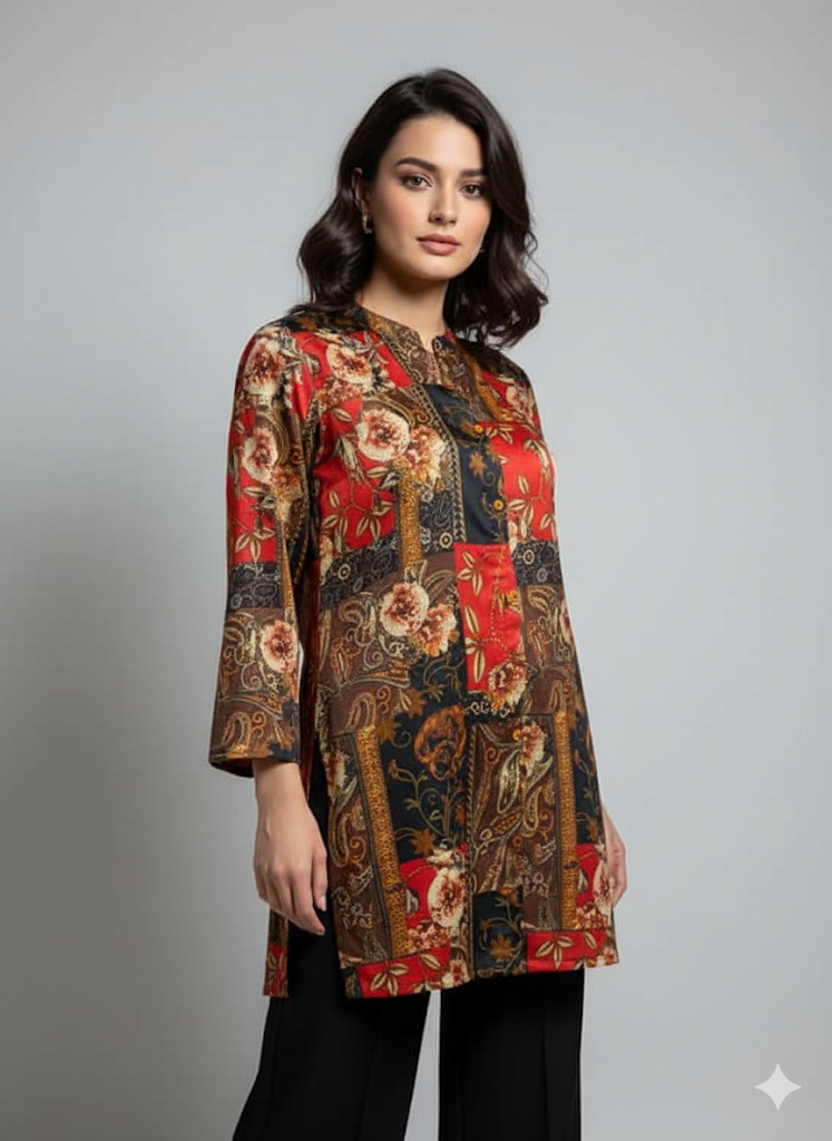 ✨ Premium Silk Kurta & Black Trouser Set